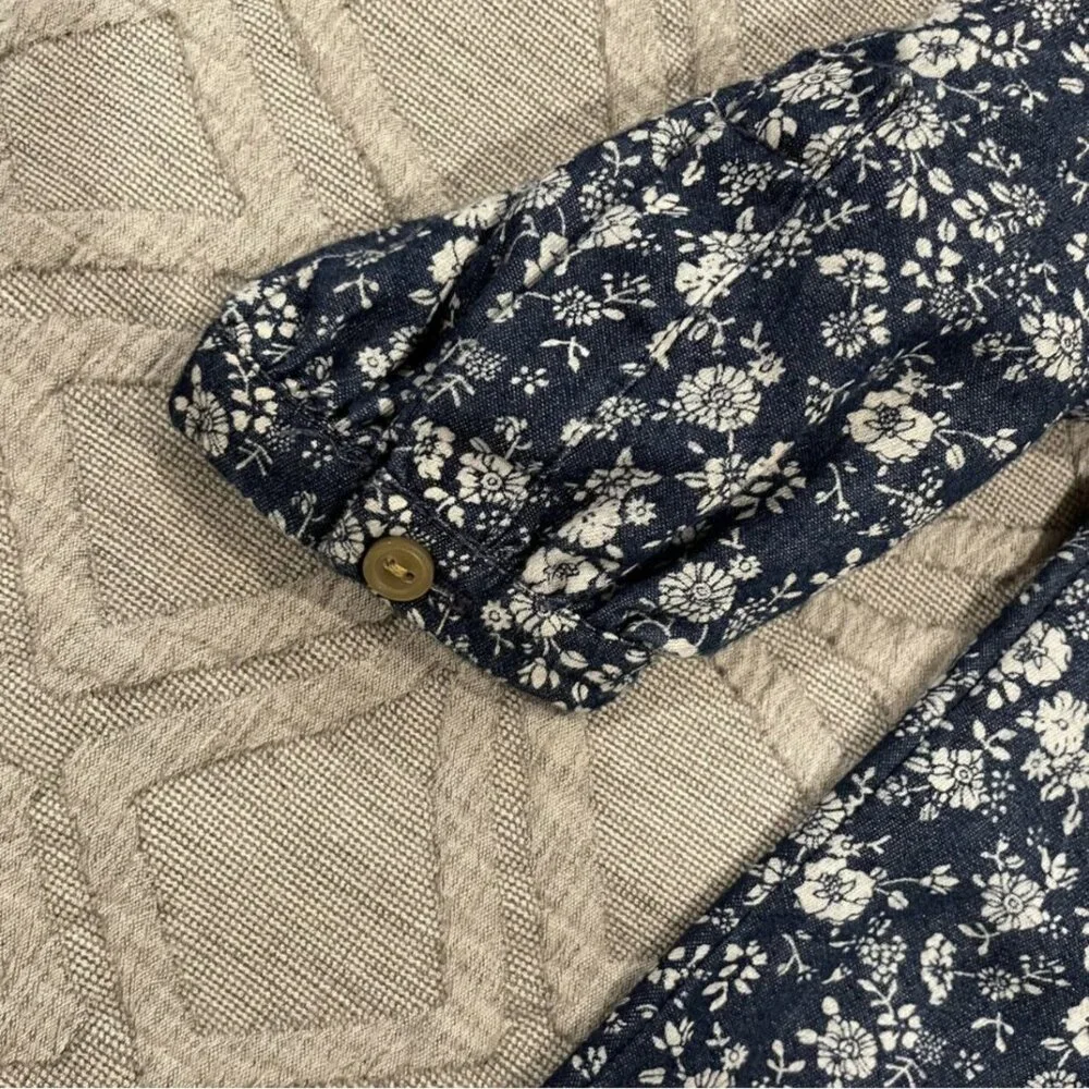 Bonnie Jean Sz 4 Blue Floral Ruffle Dress